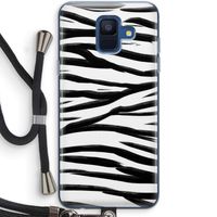Zebra pattern: Samsung Galaxy A6 (2018) Transparant Hoesje met koord