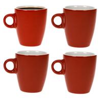 Cosy & trendy Koffiekopjes / bekers - 8x - rood - 190 ml - Keramiek - Glans finish