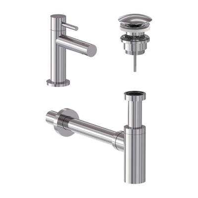 Fonteinkraan Combiset MAY Stilo S Model Fonteinkraan, Designplug Always Open & Designsifon Chroom