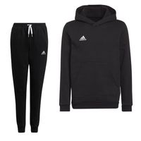 adidas Entrada 22 Sweat Hoodie Trainingspak Kids Zwart Wit - thumbnail