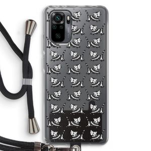 Zwarte poes: Xiaomi Redmi Note 10 Pro Transparant Hoesje met koord