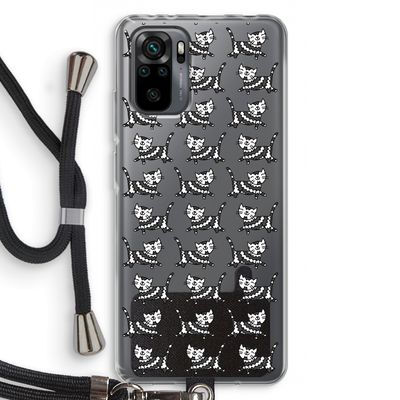 Zwarte poes: Xiaomi Redmi Note 10 Pro Transparant Hoesje met koord