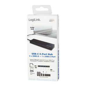 LogiLink UA0311 interface hub USB 3.2 Gen 1 (3.1 Gen 1) Type-C 5000 Mbit/s Zwart