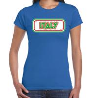 Verkleed T-shirt voor dames - Italie - blauw - supporter - themafeest