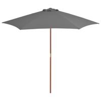 VidaXL Parasol met houten paal 270 cm antraciet