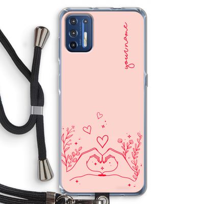 Love is in the air: Motorola Moto G9 Plus Transparant Hoesje met koord Love is in the air: Motorola Moto G9 Plus Transparant Hoesje met koord