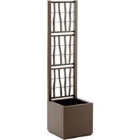 Bloembak - ETHICA - Taupe - Vierkant met trellis - 38 L - STEFANPLAST