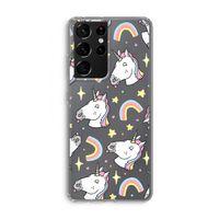 Rainbow Unicorn: Samsung Galaxy S21 Ultra Transparant Hoesje