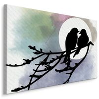 Schilderij - Verliefde Vogels, 5 luik, Premium Print - thumbnail
