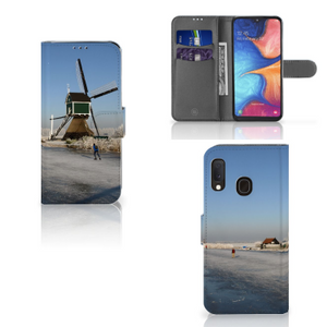 Samsung Galaxy A20e Flip Cover Schaatsers