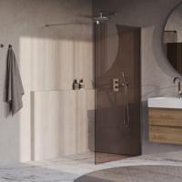 BRAUER Oblivion Inloopdouche - 120x200cm - glascoating - brons glas - Chroom GS-OBI1B120200CE