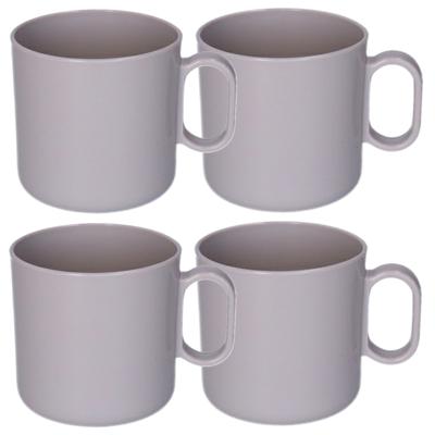 Plasticforte onbreekbare Drinkbekers - 10x - kunststof - 320 ml - taupe - kinderen - camping
