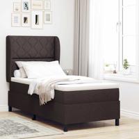 Boxspring bed met matras Donkerbruin 90 x 190 cm Stof