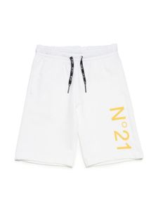 Nº21 Kids short en coton à logo imprimé - Blanc