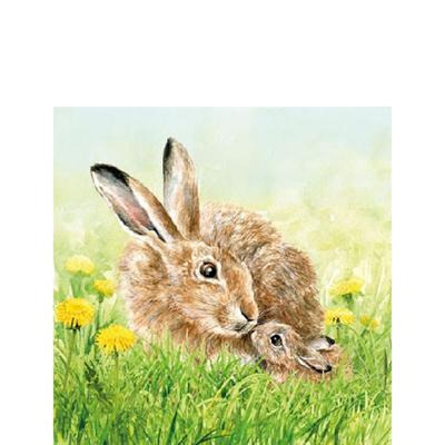 Ambiente servet 25cm hare family