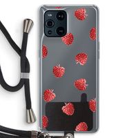 Framboosjes: Oppo Find X3 Transparant Hoesje met koord