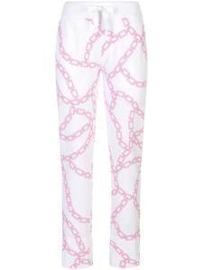 Enkellange sweatbroek kettingprint Van Juvia wit