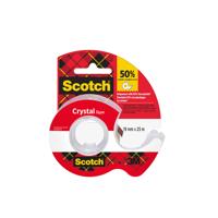 Plakband scotch crystal 600 19mmx25m tr + handdisp