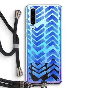 Blauwe pijlen: Huawei P30 Transparant Hoesje met koord