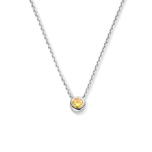 Ketting Geboortesteen november zilver-citrien geel 41-45 cm