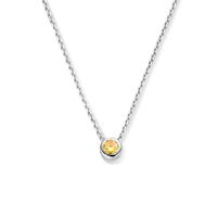 Ketting Geboortesteen november zilver-citrien geel 41-45 cm Ketting Geboortesteen november zilver-citrien geel 41-45 cm