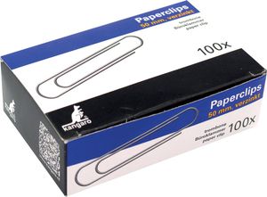 Kangaro papierklemmen 50 mm rond verzinkt, doos 100 stuks