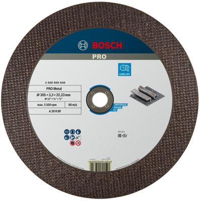 Bosch Accessoires Doorslijpschijf recht Expert for Metal A 30 R BF, 300 mm, 22,23 mm, 3,2 mm 1 stuks - 2608600649