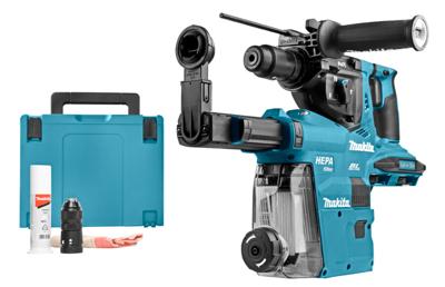 Makita DHR281ZWJ accu combihamer SDS-Plus 2x18V - excl. accu en lader in Mbox met stofafzuigunit