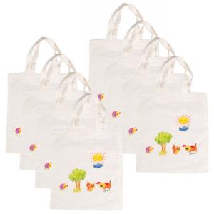 Inkleurbaar tasje blanco DIY - 8x - 38 x 42 cm - fairtrade katoen