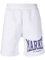 MARKET short de sport en coton à logo imprimé - Gris