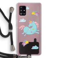 Vliegende eenhoorn: Samsung Galaxy A51 5G Transparant Hoesje met koord Vliegende eenhoorn: Samsung Galaxy A51 5G Transparant Hoesje met koord