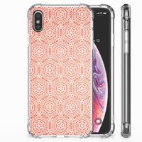 Apple iPhone Xs Max Doorzichtige Silicone Hoesje Pattern Orange Apple iPhone Xs Max Doorzichtige Silicone Hoesje Pattern Orange