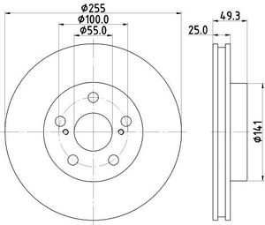 Remschijf Gecoat 55250PRO 8DD355116981