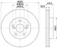 Remschijf Gecoat 55250PRO 8DD355116981 Remschijf Gecoat 55250PRO 8DD355116981
