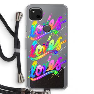 Loves: Pixel 4a Transparant Hoesje met koord