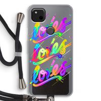 Loves: Pixel 4a Transparant Hoesje met koord