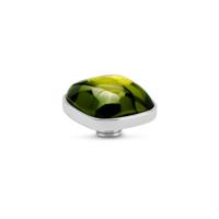 Melano Vivid Bulb Square Steentje Olive Zilver
