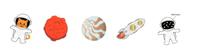Crocs Astronaut 5 Pack Jibbitz Charm Multi 5 Pack