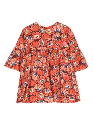 Kenzo Kids robe à fleurs imprimées - Orange