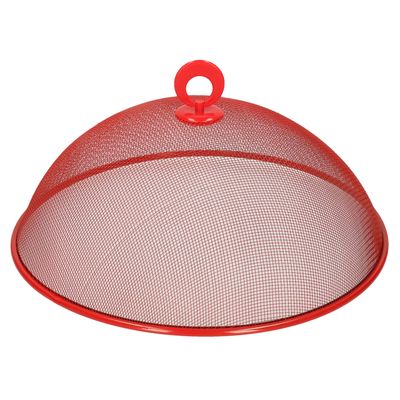 Metalen vliegenkap/voedselkap rood rond 30 cm