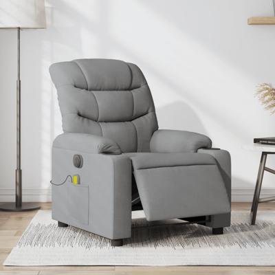 Massagestoel elektrisch verstelbaar stof lichtgrijs