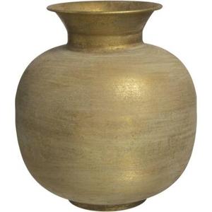 Vaas Antica - goudkleurig - metaal - 33xØ30 cm - Leen Bakker