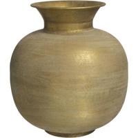 Vaas Antica - goudkleurig - metaal - 33xØ30 cm - Leen Bakker