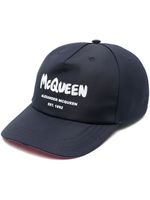 Alexander McQueen casquette à logo imprimé - Bleu