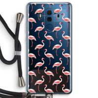 Flamingoprint groen: Huawei Mate 10 Pro Transparant Hoesje met koord