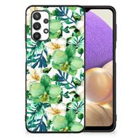 Samsung Galaxy A32 5G Bloemen Hoesje Orchidee Groen