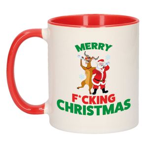 Merry fucking Christmas foute Kerst cadeau mok - rood