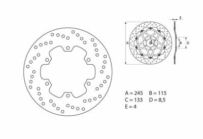 BREMBO Serie Oro remschijf, remschijven voor de moto, vast 68B40791