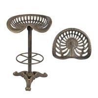 A CAST IRON BAR STOOL, BRONZE COLOUR