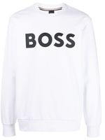 BOSS sweat en coton à logo floqué - Blanc